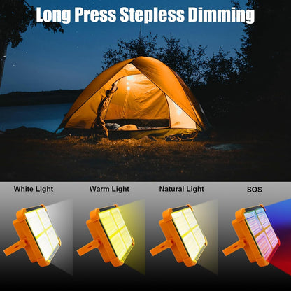 Portable LED Work Light, 1000LM Solar & USB Rechargeable