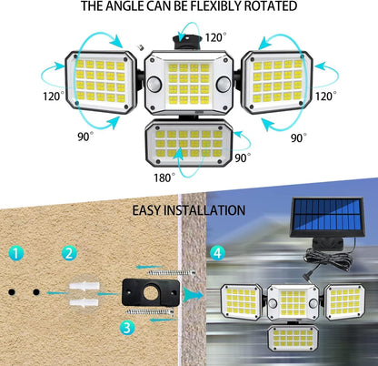 Garden Art Solar Lights 2 Motion Sensor, 4 Head