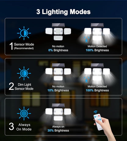 Garden Art Solar Lights 2 Motion Sensor, 4 Head